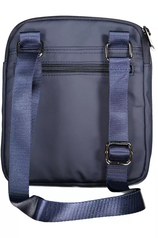 Sleek Blue Shoulder Bag with Contrasting Details