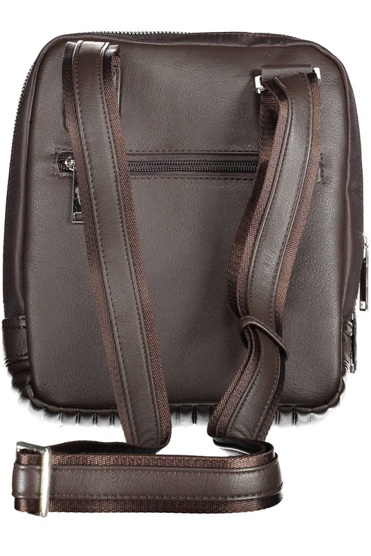 Elegant Brown Shoulder Bag with Contrasting Details