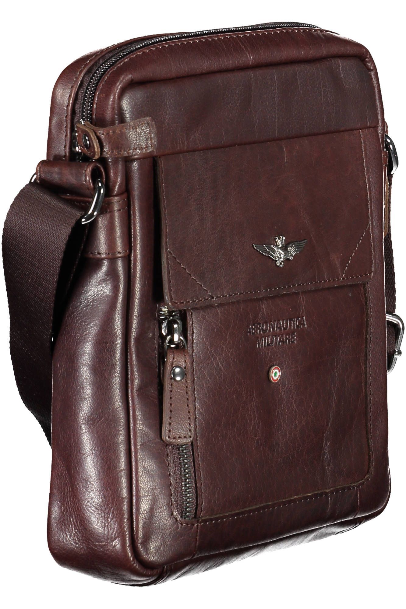 Elegant Brown Military-Inspired Shoulder Bag