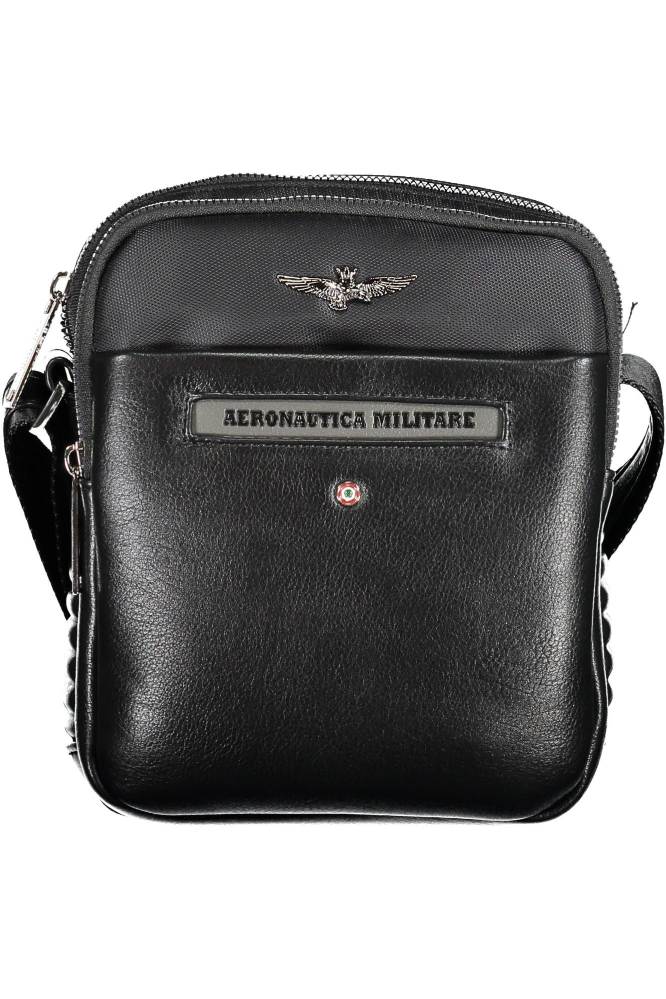 Sleek Black Military-Inspired Shoulder Bag