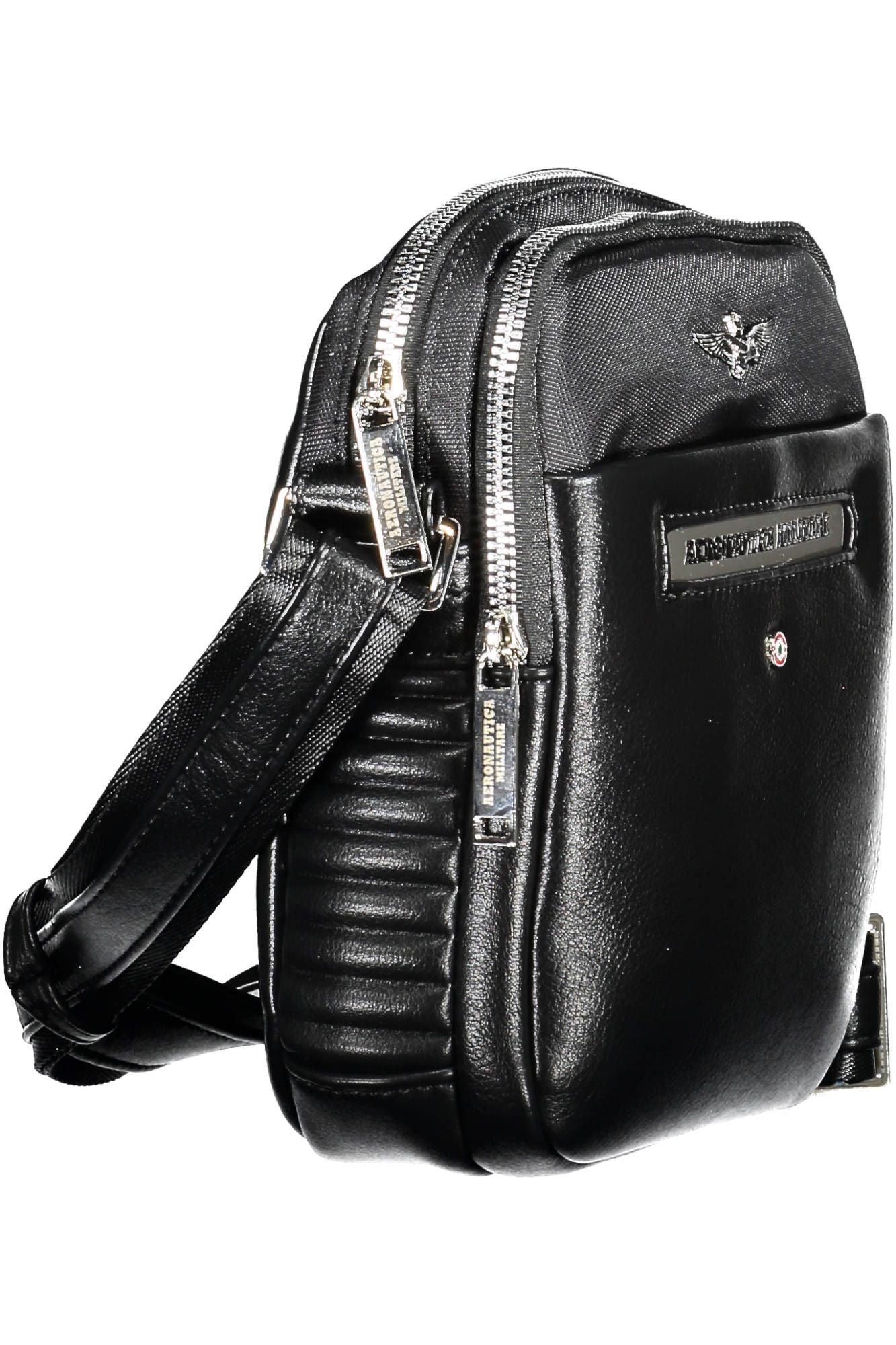 Sleek Black Military-Inspired Shoulder Bag