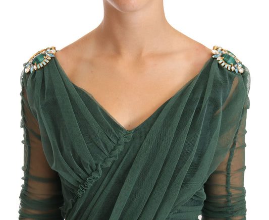 Emerald Elegance Bodycon Midi Dress