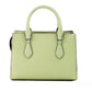 Sheila Small Light Sage Vegan Leather Center Zip Satchel Purse Bag