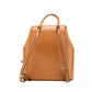 Phoebe Medium Brown Signature PVC Leather Flap Backpack Bookbag