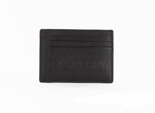 Chase Black Branded Embossed Logo Leather Money Clip Card Case Wallet