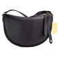 Dover Small Black Pebbled Leather Half Moon Crossbody Purse Bag