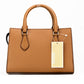 Sheila Small Luggage Vegan Faux Leather Center Zip Satchel Handbag