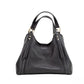 Arlo Small Black Leather Center Zip Compartment Crossbody Purse Bag