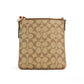 Rowan Mini Khaki Light Coral Signature Canvas File Crossbody Bag