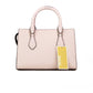 Sheila Small Powder Blush Vegan Leather Center Zip Satchel Handbag