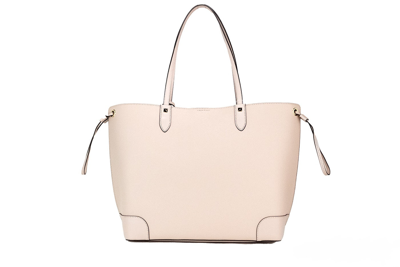 Edith Large Soft Pink Saffiano Leather Open Top Shoulder Tote Bag