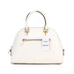 Katy Medium Chalk Crossgrain Leather Satchel Dome Bag Purse