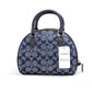 Sydney Small Denim Multi Signature Chambray Canvas Satchel Handbag