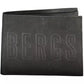 Sleek Black Leather Wallet with Contrasting Accents