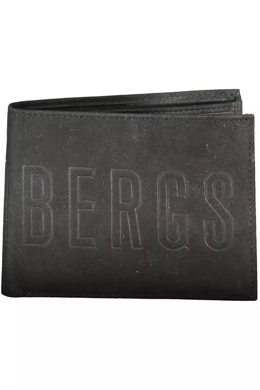 Sleek Black Leather Wallet with Contrasting Accents