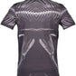 Elegant Round Neck Black Tee with Iconic Logo