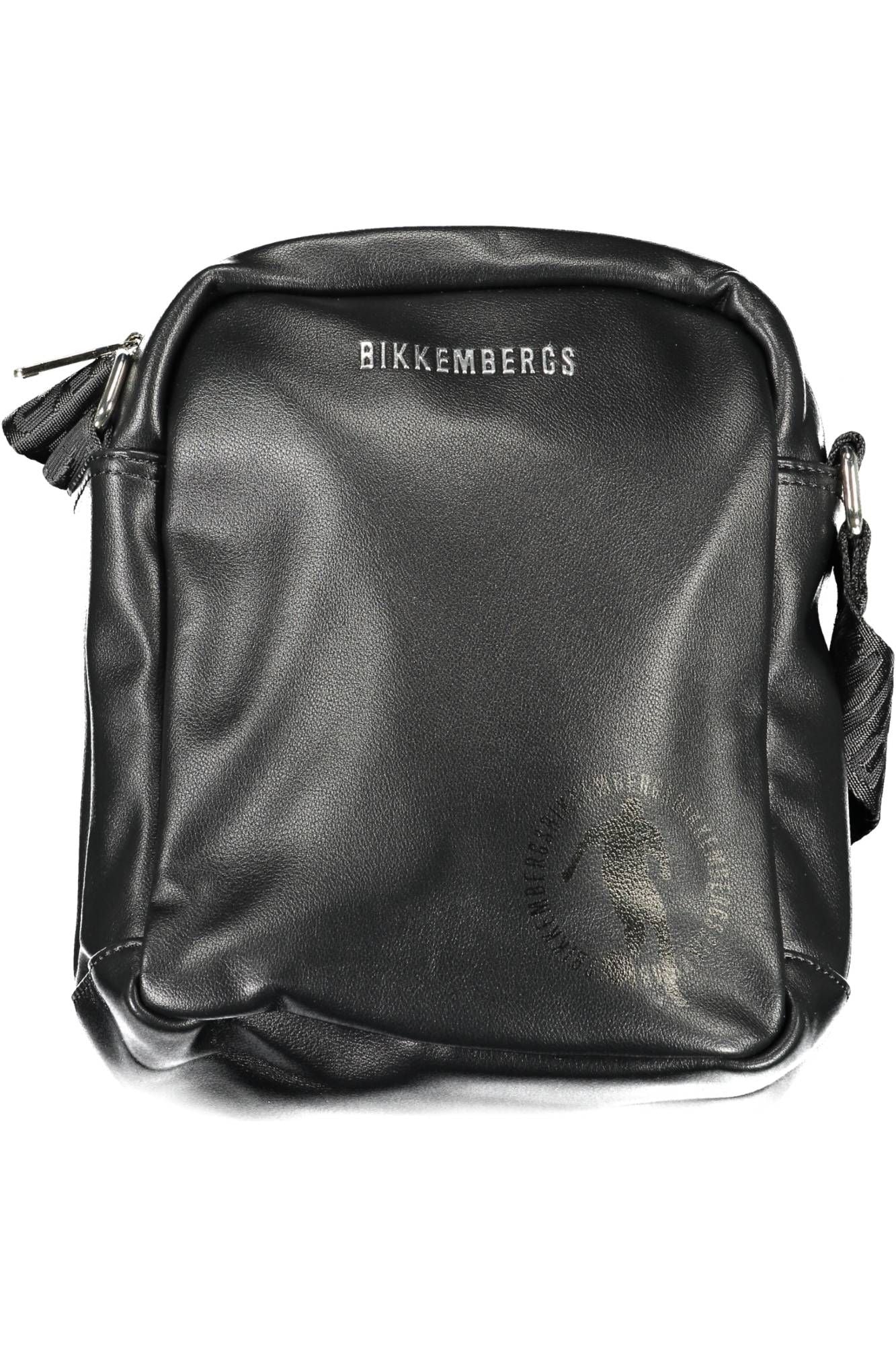 Sleek Black Shoulder Bag with Logo Detail