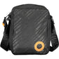 Sleek Black Polyester Shoulder Bag