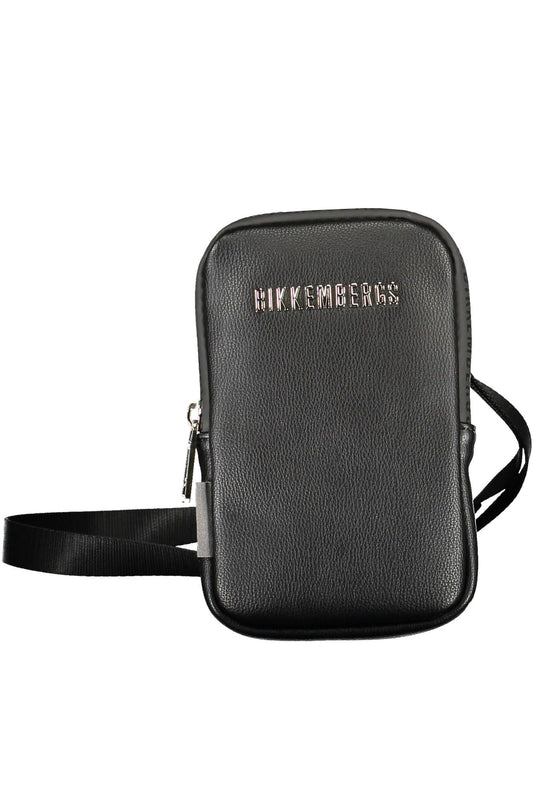 Sleek Black Polyethylene Shoulder Bag