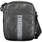 Sleek Black Shoulder Bag with Contrasting Details
