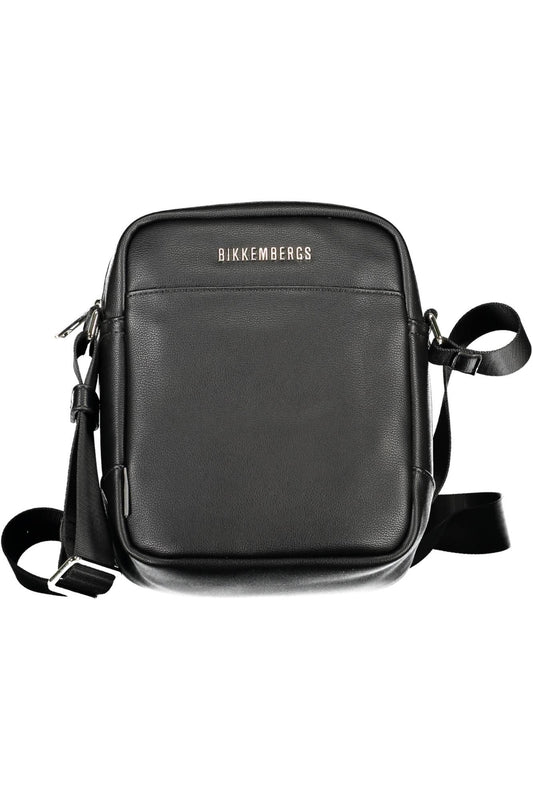 Sleek Black Shoulder Bag with Logo Detail