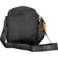 Sleek Black Polyester Shoulder Bag