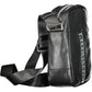 Sleek Black Shoulder Bag with Contrasting Details