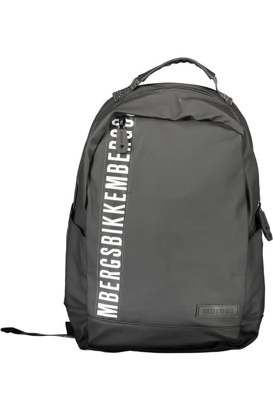 Sleek Black Urban Backpack with Contrasting Details