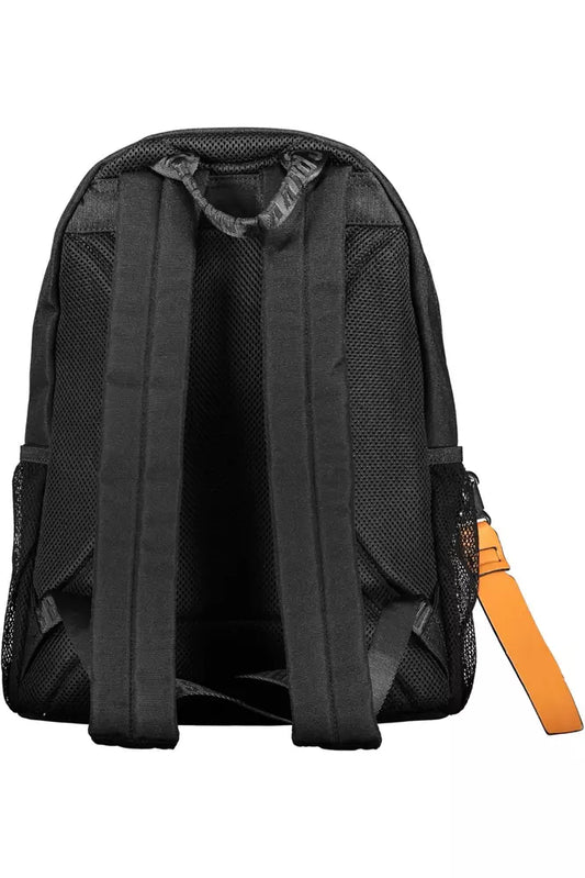 Elegant Black Nylon Backpack With Logo Detail