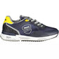 Sleek Blue Sports Sneakers with Contrasting Accents