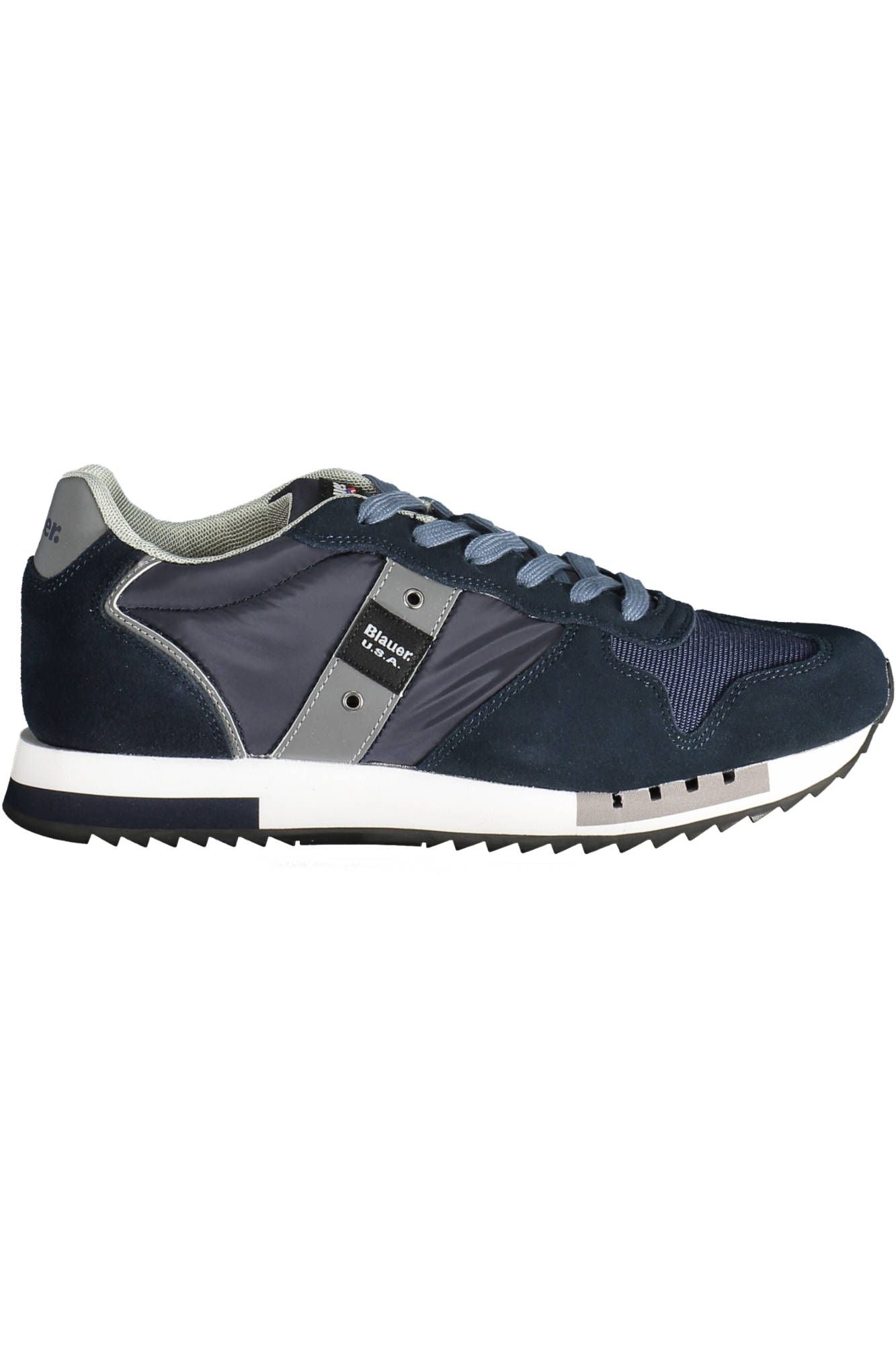 Blue Contrasting Laced Sporty Sneakers