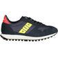 Sleek Blue Sports Sneakers with Contrasting Accents