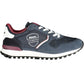 Blue Contrast Lace-up Sports Sneakers