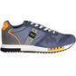 Elegant Blue Lace-up Sneakers with Contrast Details