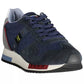 Chic Blue Sports Sneakers with Contrasting Accents