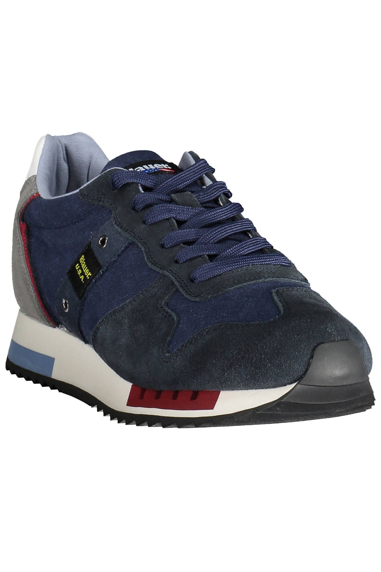 Sleek Blue Sports Sneakers with Contrast Detail