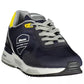 Sleek Blue Sports Sneakers with Contrasting Accents