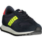 Sleek Blue Sports Sneakers with Contrasting Accents