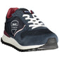 Blue Contrast Lace-up Sports Sneakers