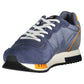 Blue Contrasting Lace-Up Sports Sneakers
