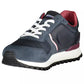 Sleek Blue Sports Sneakers with Logo Detail