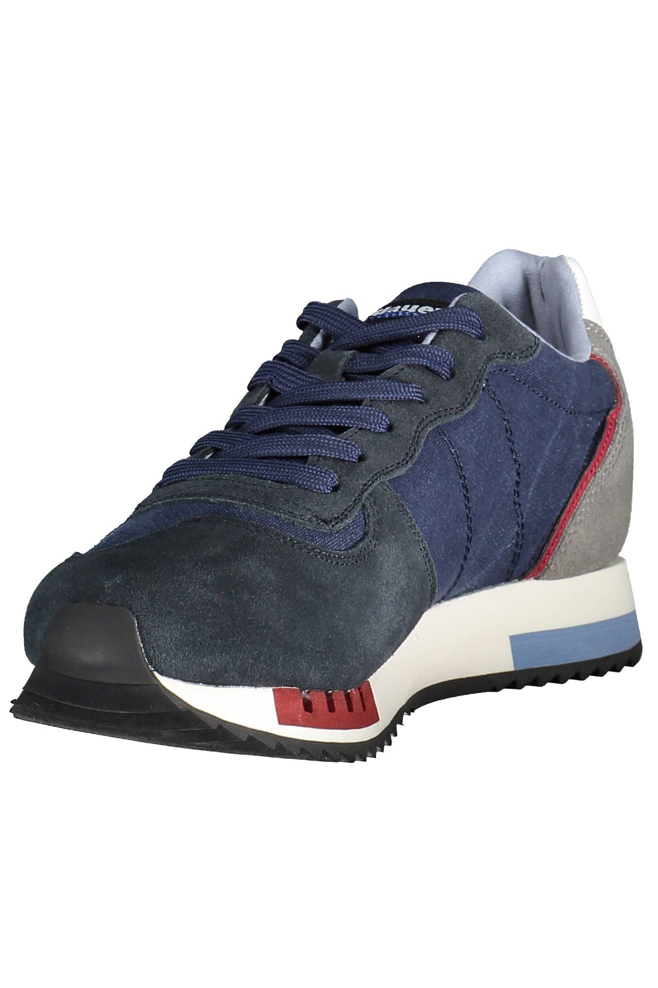 Sleek Blue Sports Sneakers with Contrast Detail