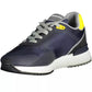 Sleek Blue Sports Sneakers with Contrasting Accents