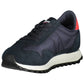 Sleek Blue Sports Sneakers with Contrasting Accents