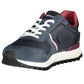 Blue Contrast Lace-up Sports Sneakers