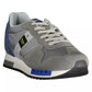 Elegant Gray Sports Sneakers with Contrasting Accents