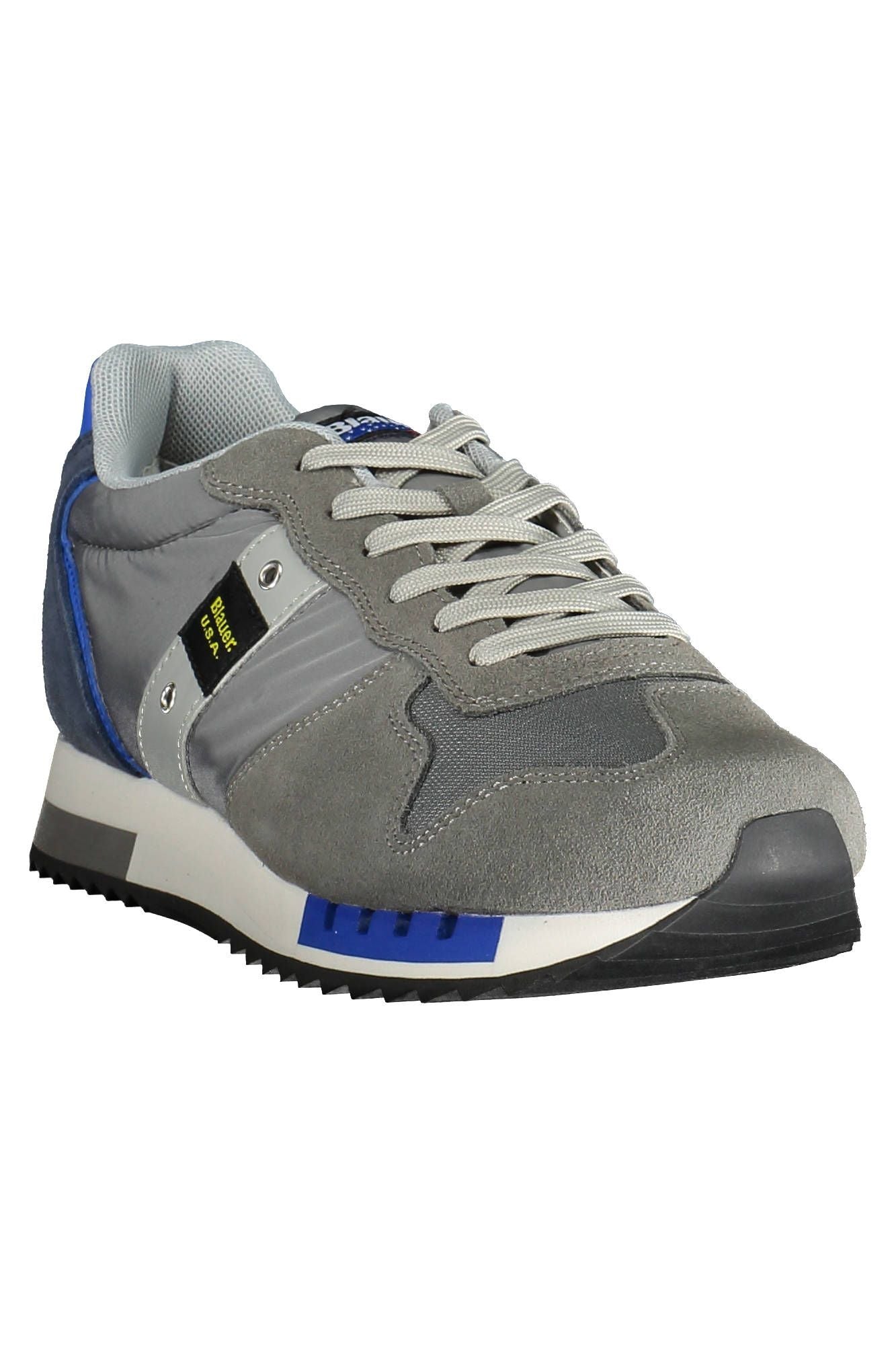 Sleek Gray Sports Sneakers with Contrasting Accents