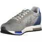 Elegant Gray Sports Sneakers with Contrasting Accents
