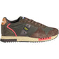 Brown Polyester Sneakers with Contrasting Details