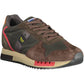 Brown Polyester Sneakers with Contrasting Details